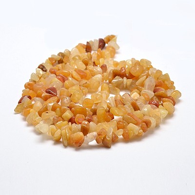 Natural Yellow Aventurine Chip Beads Strands G-L269-36-1