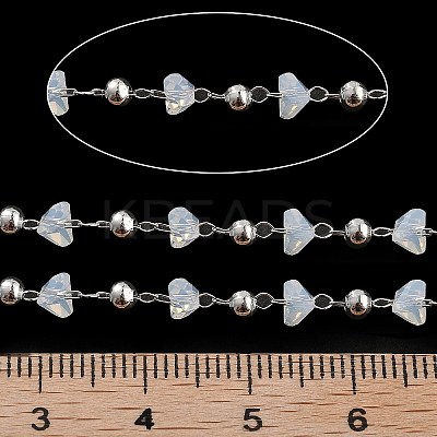Handmade Brass & Glass Bead Chains CHC-L051-03P-01-1