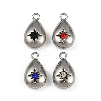 304 Stainless Steel Charms Ion Plating(IP) STAS-I342-09P-1