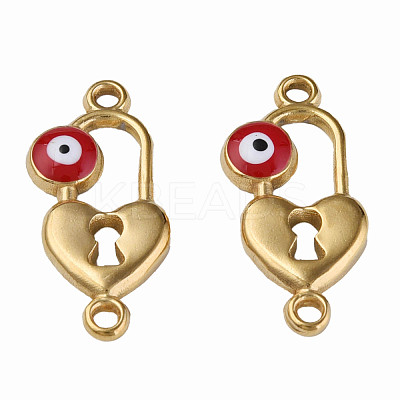 304 Stainless Steel Enamel Connector Charms STAS-N087-65-01G-1