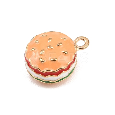 Hamburger Alloy Enamel Charms LS-ENAM-P264-01B-G-1