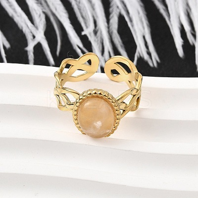 304 Stainless Steel Cuff Rings for Women RJEW-U062-02A-01G-1