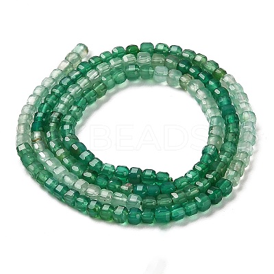 Natural Dyed & Heated Green Onyx Agate Beads Strands G-Q002-C02-01-1