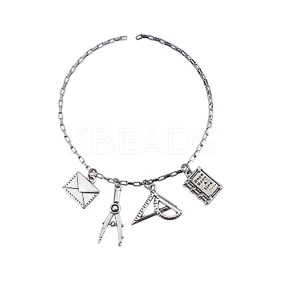 100pcs 10 Style Tibetan Style Alloy Pendants for Teachers' Day TIBEP-CJ0001-28-1