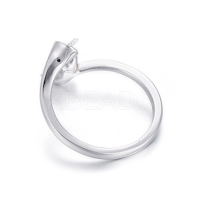 Rhodium Plated 925 Sterling Silver Cuff Rings STER-F048-10P-1