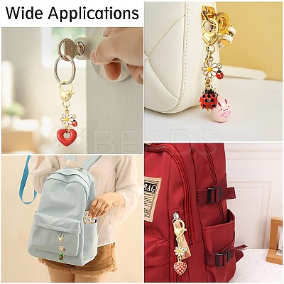 4Pcs 4 Styles Alloy Enamel Keychains KEYC-CJ00011-1