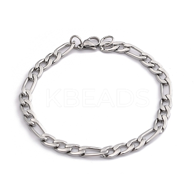 Tarnish Resistant Trendy Women's 304 Stainless Steel Figaro Chain Bracelets LS-STAS-A028-B017P-1
