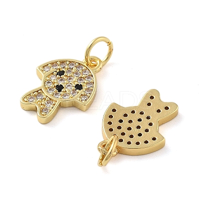 Brass Micro Pave Cubic Zirconia Pendants KK-C092-16G-1