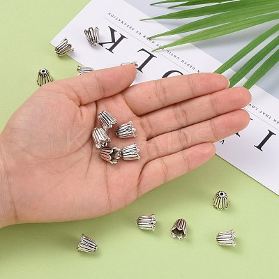 Tibetan Style Alloy Caps X-TIBEB-00864-AS-NR-1