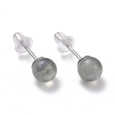 Crackle Round Moonstone Dainty Stud Earrings for Girl Women EJEW-M202-04B-1