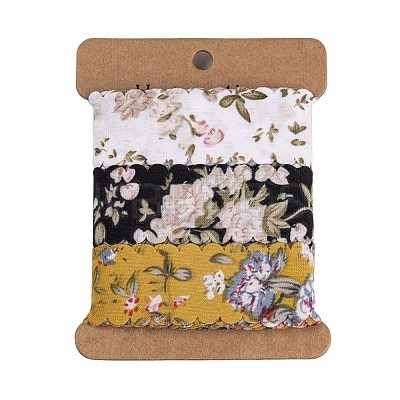 6 Yards 3 Colors Polyester Flower Printed Ribbon OCOR-A008-03A-1