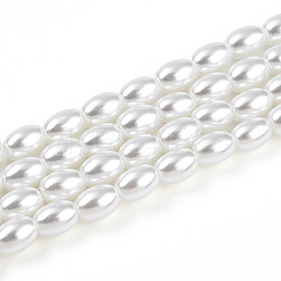 Baking Paint Pearlized Glass Pearl Bead Strands HY-T002-01B-01-1