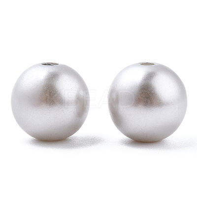 Spray Painted ABS Plastic Imitation Pearl Beads OACR-T015-05C-03-1