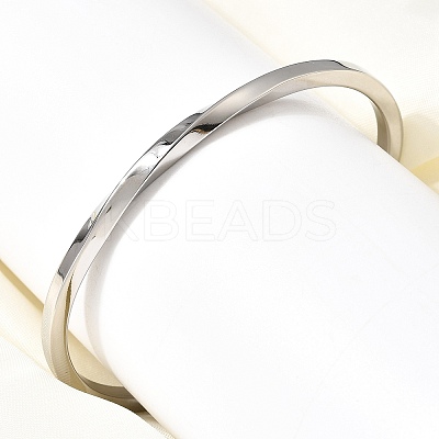 304 Stainless Steel Cuff Bangles for Women BJEW-H644-04P-1