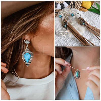 24Pcs 12 Styles Synthetic Turquoise Pendants FIND-TA0001-79-1