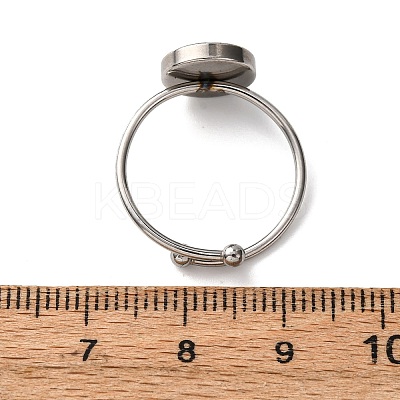 Adjustable 304 Stainless Steel Cuff Ring Components STAS-D372-08P-03-1