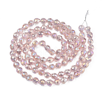 Electroplate Transparent Glass Beads Strands EGLA-N002-26-C01-1
