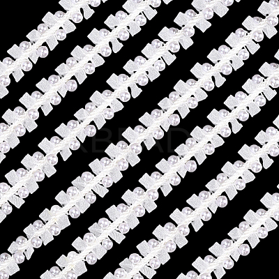 2Yards Polyester with Plastic Pearl Beaded Trim for DIY Sewing Craft OCOR-PH0036-53B-1