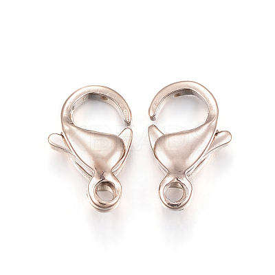 Ion Plating(IP) 304 Stainless Steel Lobster Claw Clasps X-STAS-H353-F-02RG-1