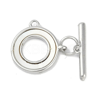 Brass & Shell Toggle Clasps KK-K391-10P-1