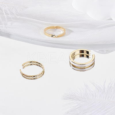 1Box Brass Cuff Rings Sets for Women RJEW-LP0002-41-1