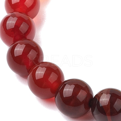 8mm Round Natural Carnelian & Agate & Malaysia Jade Beaded Stretch Bracelets BJEW-TA00514-01-1