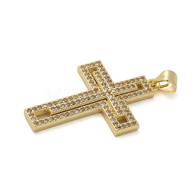 Brass Micro Pave Cubic Zirconia Pendants KK-M319-26G-01-1