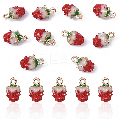 10Pcs Golden Plated Alloy Enamel Charms ENAM-YW0005-93-1