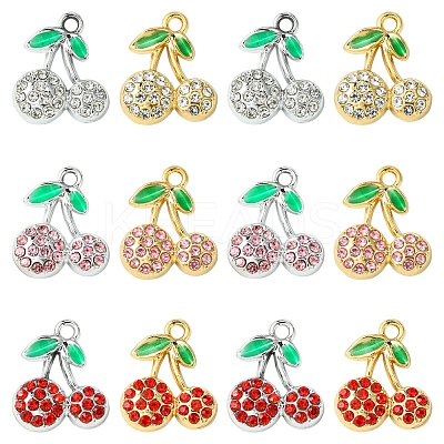 12Pcs 6 Colors Rack Plating Alloy Pendants FIND-FS0003-11-1