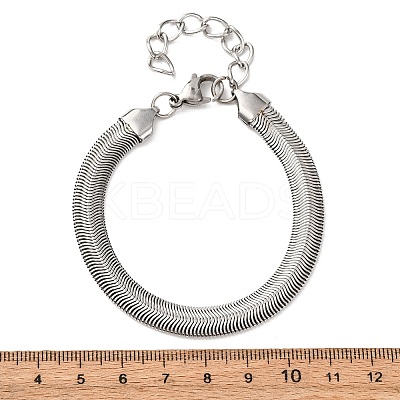 304 Stainless Steel Herringbone Chains Bracelets for Women BJEW-P361-01P-1