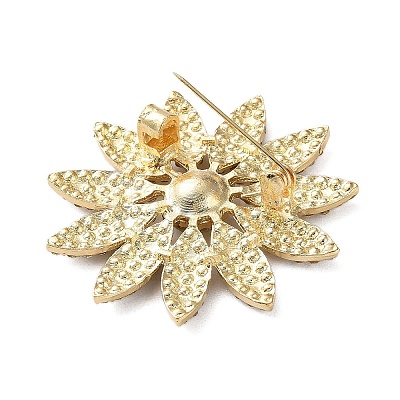 Flower Rhinestone Brooch LS-JEWB-G040-08G-01-1