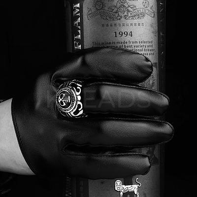 Punk Rock Style Men's 316L Surgical Stainless Steel Skull Rings RJEW-BB06632-11-1