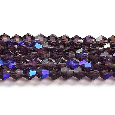 Transparent Electroplate Glass Beads Strands EGLA-A039-T3mm-L04-1