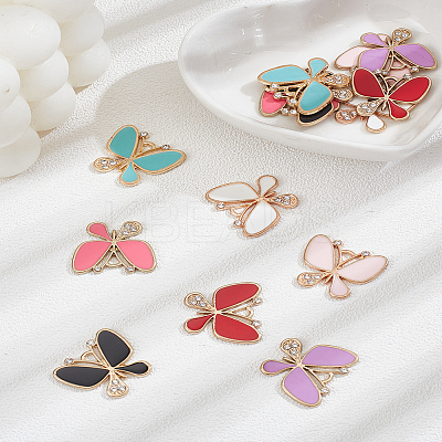 14Pcs 7 Colors Alloy Enamel Pendants ENAM-LP0001-69-1