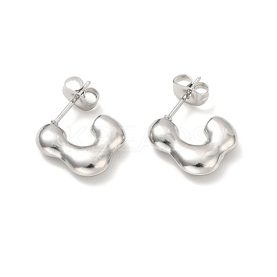 Non-Tarnish 304 Stainless Steel Rectangle Stud Earrings LS-EJEW-P202-06P-1