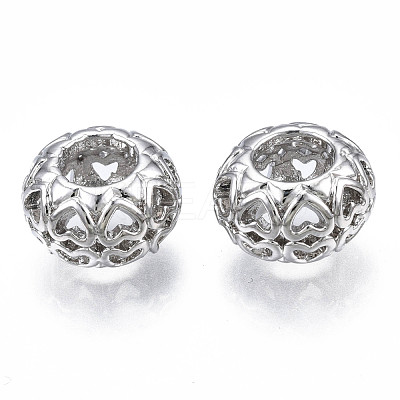 Rack Plating Alloy European Beads MPDL-N039-075-1