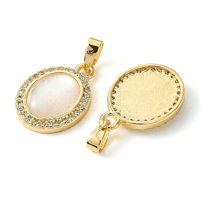 Brass Micro Pave Clear Cubic Zirconia Pendants KK-M277-07C-G-1