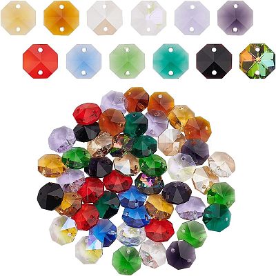 96Pcs 12 Colors Electroplate Glass Links Connectors EGLA-FH0001-17-1