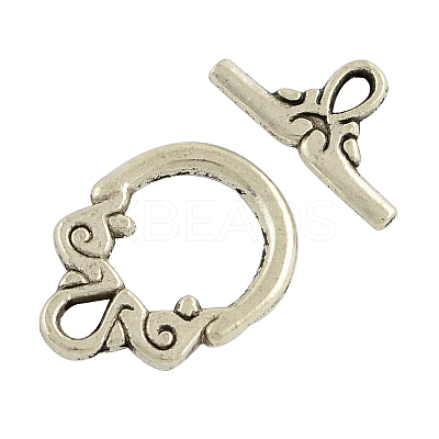 Tibetan Style Toggle Clasps TIBE-2106-AS-RS-1