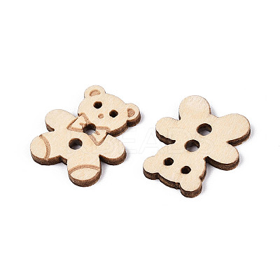 Bear Wood Buttons BUTT-T013-12B-1