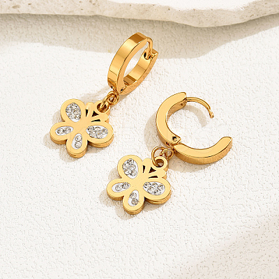 Fashionable Classic Butterfly 201 Stainless Steel Hoop Earrings MR2941-1
