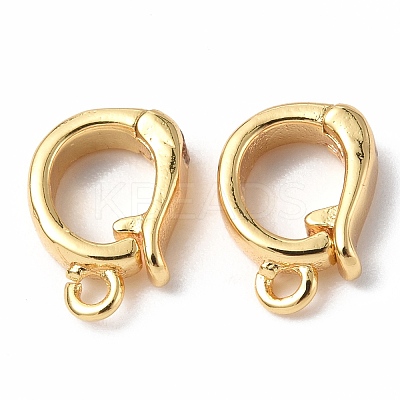 Brass Fold Over Clasps X-KK-P223-25G-1