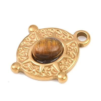 Natural Tiger Eye Pendants STAS-P434-03G-1