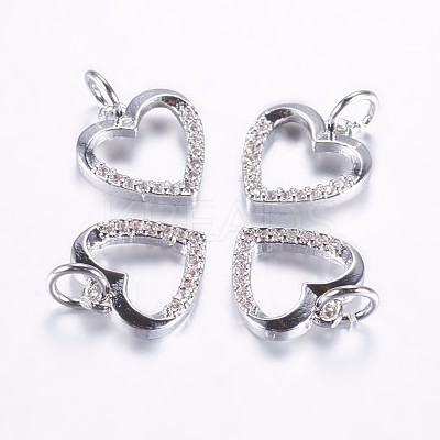 Long-Lasting Plated Brass Micro Pave Cubic Zirconia Charms X-ZIRC-F069-39P-1