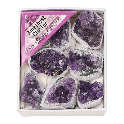 Nuggets Natural Amethyst Geode Crystal Cluster AJEW-A055-01-1