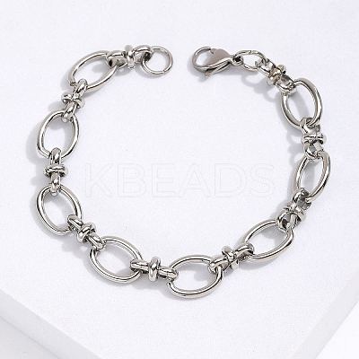 Non-Tarnish 201 Stainless Steel Oval Link Chain Bracelet KM2112-2-1