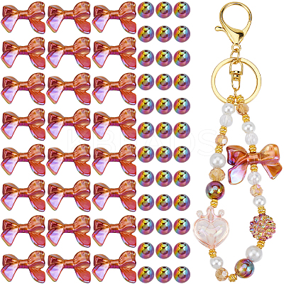 100Pcs UV Plating Rainbow Iridescent Acrylic Beads PACR-SP0001-06-1
