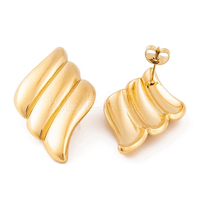 Ion Plating(IP) 304 Stainless Steel Stud Earrings for Women EJEW-L272-012G-1