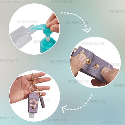 6Pcs 6 Colors ortable Empty Travel Bottle Keychains KEYC-SC0001-57A-1