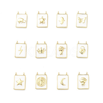 Rack Plating Brass Connector Charms KK-H443-01G-1